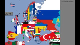 Europe Timeline of National Flags 1000  2019 [upl. by Dawn]