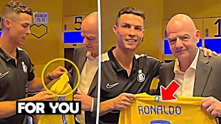 Cristiano Ronaldo gave his shirt for Gianni Infantino after Al Duhail game 😂🤣 [upl. by Rawna93]