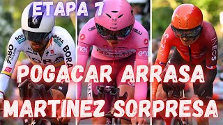 RESUMEN ETAPA 7 GIRO DE ITALIA 2024POGACAR ARRASA Y MARTINEZ SE LUCE [upl. by Frederigo]