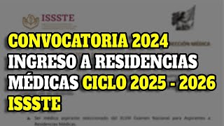 Convocatoria ASIGNACIÓN SEDES para ISSSTE ENARM 2024 20252026 [upl. by Eedna]