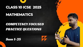 icse maths competency focused practice questions icse 2025 competency questions class 10 mcq [upl. by Nolos200]