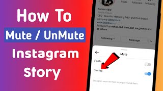 How To Mute  UnMute Someones Instagram Story [upl. by Enirehtahc]