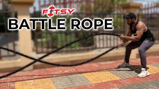 FITSY 30 ft Gym Battle Rope 9 Meter amp 15quot Thickness  Strength Exercise Training Equipment [upl. by Hurless]