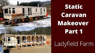 LADYFIELD FARM  How to Renovate a Static Caravan  Part 1 Studwork and Framing [upl. by Noelyn]