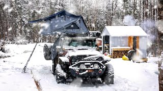 OFF GRID LIVING IN WINTER AND CAMPING IN SNOW [upl. by Porte]