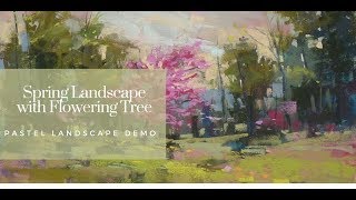 Painting a Spring Landscape in Pastel [upl. by Kast727]