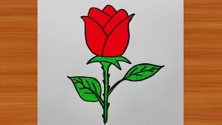 How to draw a rose step by step  rose flower drawing for beginners  Rose drawing easy [upl. by Arihat241]