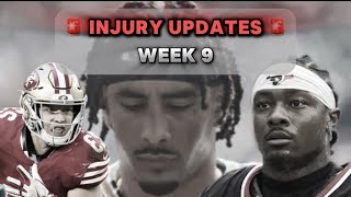 🚨 Injury Updates 🚨for Week 9 of the NFL [upl. by Martin]