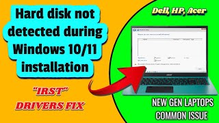 Cannot Find Drives when Installing Windows on Your Laptop  IRST Drivers Installation [upl. by Malley823]