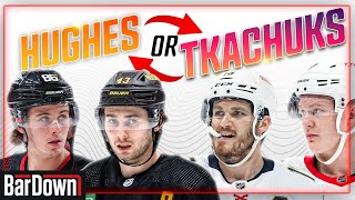 NHL ALLSTARS CHOOSE BETWEEN THE HUGHES AND TKACHUK BROS [upl. by Oisangi128]