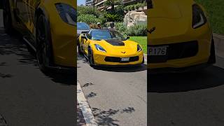 Beautiful yellow Corvette in Monaco monaco lifestylelifebillionaire millionaire [upl. by Nallac]