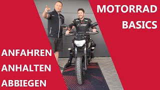 Anfahren Anhalten und Abbiegen mit dem Motorrad Motorrad Basics [upl. by Hsitirb203]