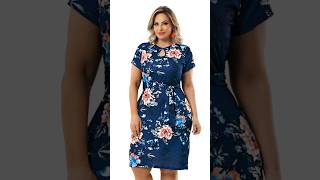 Vestido Plus size florido azul catalogohiroshima plussize plusize shortfeed fashion vestidos [upl. by Pattie]