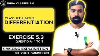 Differentiation class 12th Ex52 Q1to 5 Differentiation [upl. by Everick]