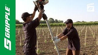 Installing Metal Vineyard Posts feat Gripple Petrol Driver [upl. by Ayrad]