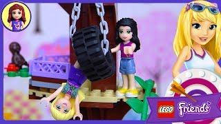 Lego Friends Adventure Camp Tree House Set Build Review Play  Kids Toys [upl. by Oemor]