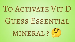 Part 6 Guess which mineral contributes in Vitamin D absorption🤔 [upl. by Gibby]