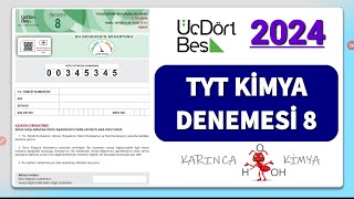 345 YAYINLARI 2024  TYT Kimya Denemesi 8 [upl. by Ahseirej]