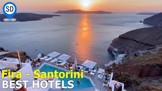 The 5 Best Hotels in Fira Santorini  Best Hotels amp Caldera Views [upl. by Bancroft765]