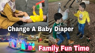 How To Change A Baby Diaper  Kids Fun Times 😊  Diaper Boy Video Shahzainshayanfun [upl. by Gigi]