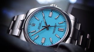 ROLEX OYSTER PERPETUAL 41mm Tiffany Blue ROLEX Turquoise blue dial [upl. by Hege316]