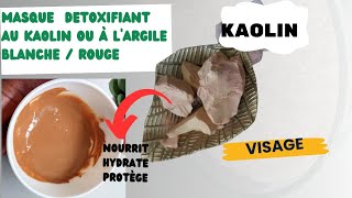 Masque Purifiant au kaolin réduit les imperfections visages boutons poredilates [upl. by Ardnnek199]