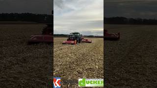 Dücker triple maaier GFM met een Landini 740 aan het klepelen in groenbemesting en dors mais [upl. by Suhsoj]