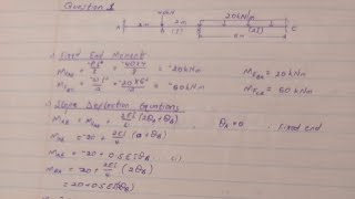 BEAM ANALYSIS BY SLOPE DEFLECTION METHOD civilengineeringstudent civiltutor structuralanalysis [upl. by Odnanref]