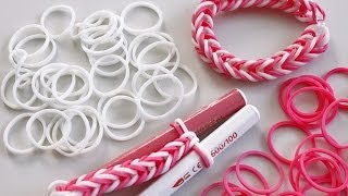 TUTO  bracelet tressé élastique avec deux crayons ou deux doigts en Français [upl. by Recha428]