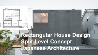 Rectangular House Design Split Level Concept Japanese Architecture [upl. by Artined]