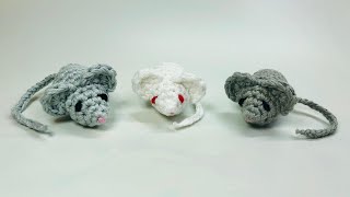 Amigurumi Mouse gray and albino Crochet Presentation of results Pattern info in description [upl. by Damali]