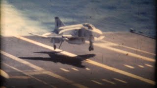 USS Forrestal CVA59 Aircraft Carrier at Sea Planes A6 Intruder A5 F4 Navy 1960 8mm Film 1970’s [upl. by Ayila]