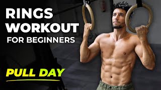 Gymnastic Rings Workout for Beginners  Best PULL Day Exercises [upl. by Flosi]