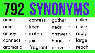 Similar Vocabulary Learn 792 Synonym Words in English to Expand your Vocabulary [upl. by Upshaw]