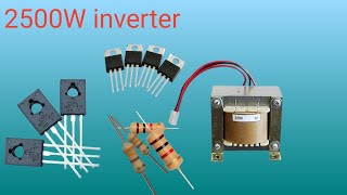 simple amp powerful 2500W inverter circuit  4×PNP transistor 12v to 230v AC inverter [upl. by Loginov225]