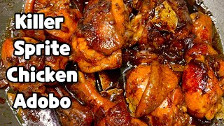 Killer Sprite Chicken Adobo  Adobong Tuyo  Sobrang Sarap [upl. by Eirolam349]