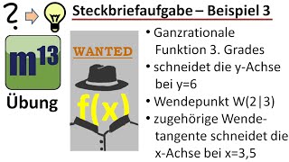 Steckbriefaufgabe  ganzrationale Funktion 3 Grades bestimmen Beispiel 3 [upl. by Titus764]