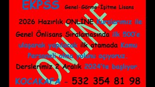 EKPSS 2026ya GenelGörmeİşitme Lisans seviyesinde hazırlanan arkadaşlara 2026 baskı Lisans yayınla [upl. by Domenech]