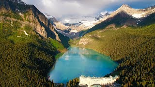 Above the Rocky Mountains  Banff in 4K Nature Relaxation™ Ambient Aerial Film  Music for Healing [upl. by Annehcu]