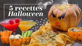 5 Recettes Halloween Hyper Faciles Apéros Plats amp Cocktails  EnjoyCooking [upl. by Htiekel801]