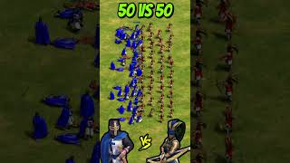 50 Elite Teutonic Knights vs 50 Elite Plumed Archers AoE2 Shorts ageofempires gaming [upl. by Enelrahs534]