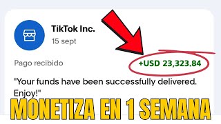 Como ganar dinero en tiktok subiendo videos en latinoamerica 2024 [upl. by Nerradal]