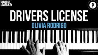 Olivia Rodrigo  Drivers License Karaoke SLOWER Acoustic Piano Instrumental LOWER KEY [upl. by Sidoeht408]