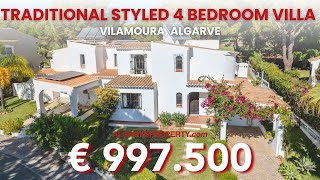 AlgarvePropertycom  Traditional style 4 bedroom villa with golf views next to Vilamoura [upl. by Adnor]