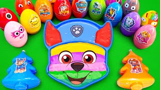 Satisfying ASMR  Making Rainbow CHASE PAW Patrol Bathtub by Mix SLIME in Rainbow Eggs CLAY Coloring [upl. by Idnam]