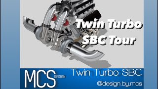 3D Designed Twin Turbo SBC model tour [upl. by Osnofla]