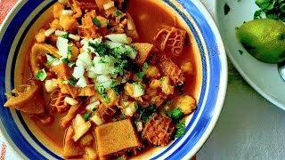 Menudo Rojo with Hominy  Simply Mamá Cooks [upl. by Mehalek]