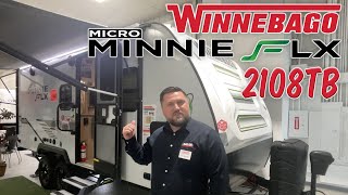 2023 Winnebago Micro Minnie FLX 2108TB Walkthrough  Lightweight Boondocking Travel Trailer [upl. by Nibbor]