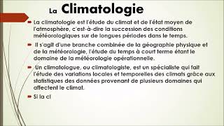 N°01La Climatologie [upl. by Gabriell700]