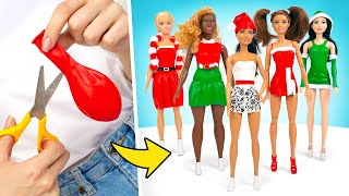 Christmas Outfits For Dolls From Balloons [upl. by Asilat]